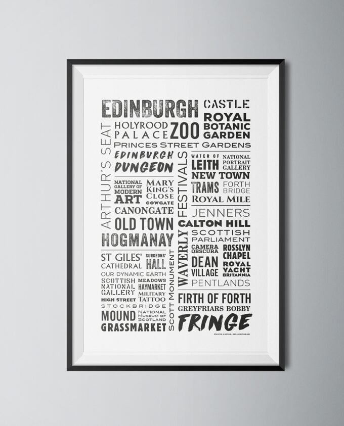 Whitelabel Poster Edinburgh Words